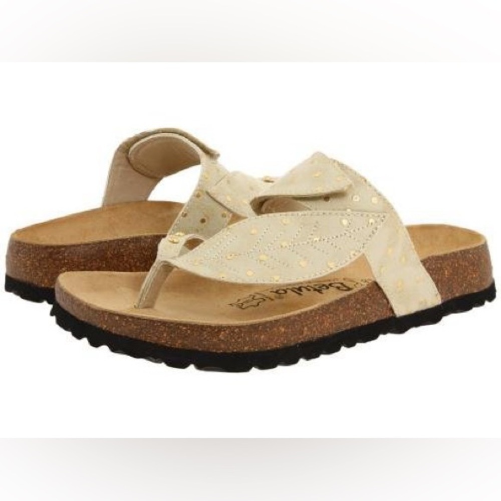 Lightly worn Birkenstock Betula Ivory Bombay Leaf Sandals 9  40